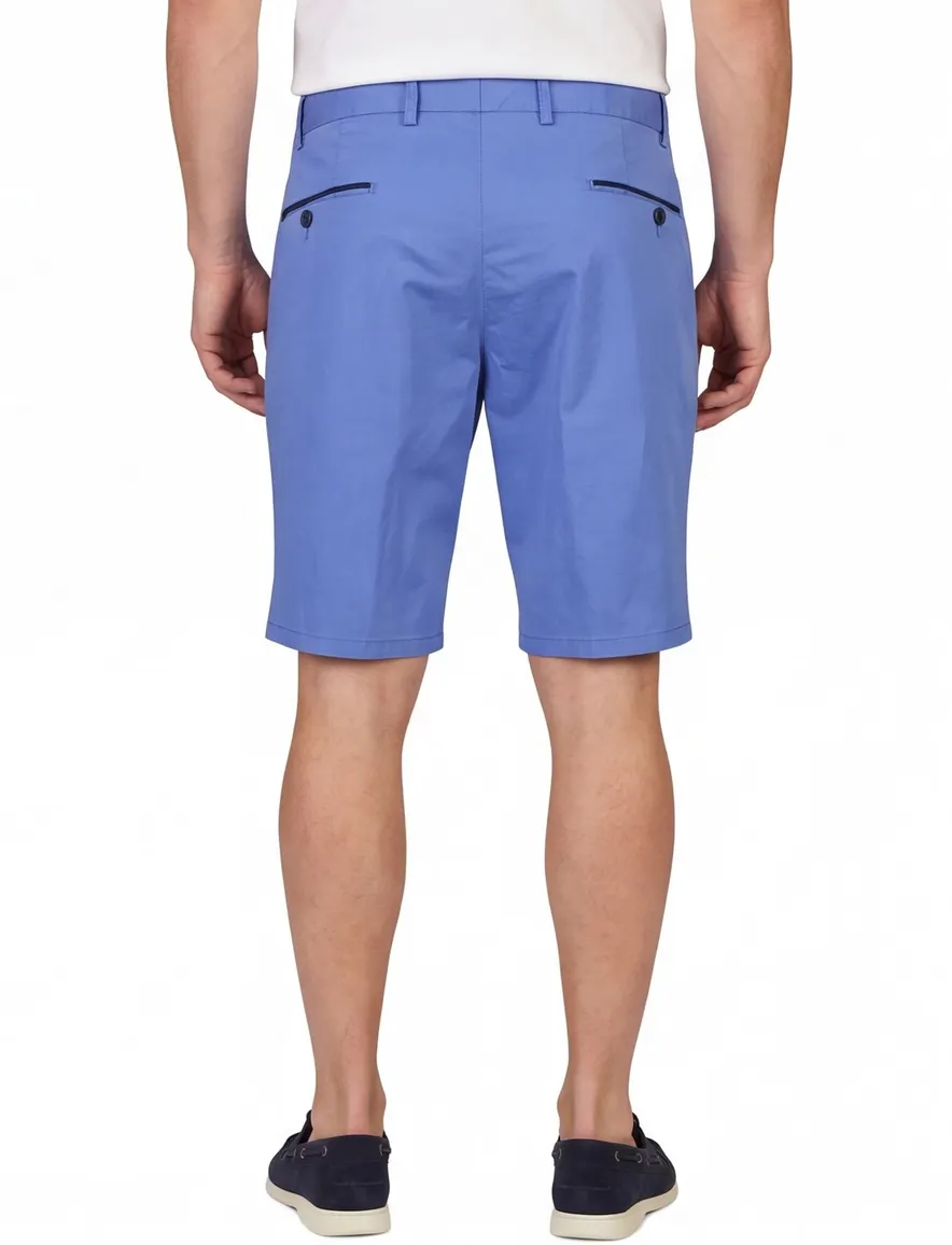 Hiltl bermuda blauw katoen normale fit