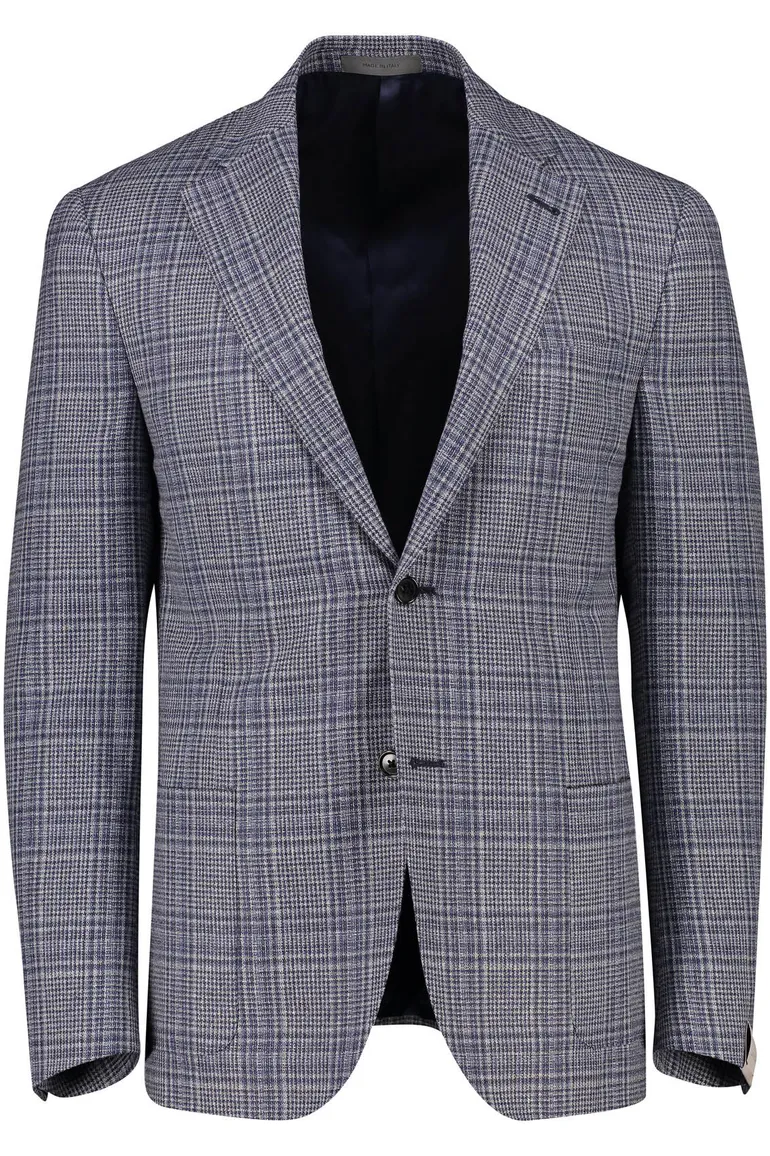 Corneliani colbert blauw geruit zijde
