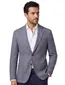 Colbert Corneliani blauw geruit zijde borstzak