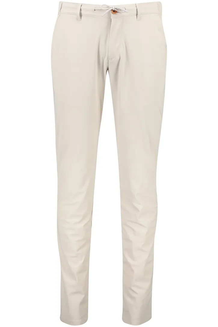 North84 Pantalon chino effen beige stretch normale fit