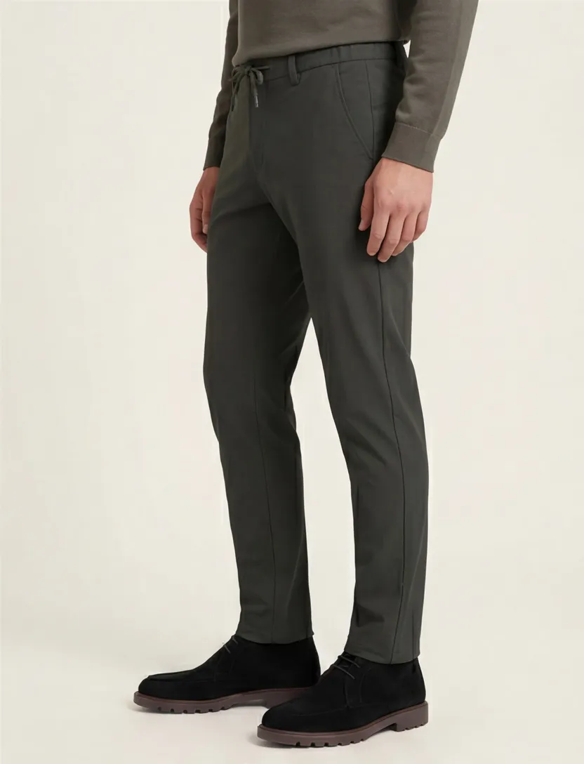 North84 Pantalon chino groen normale fit