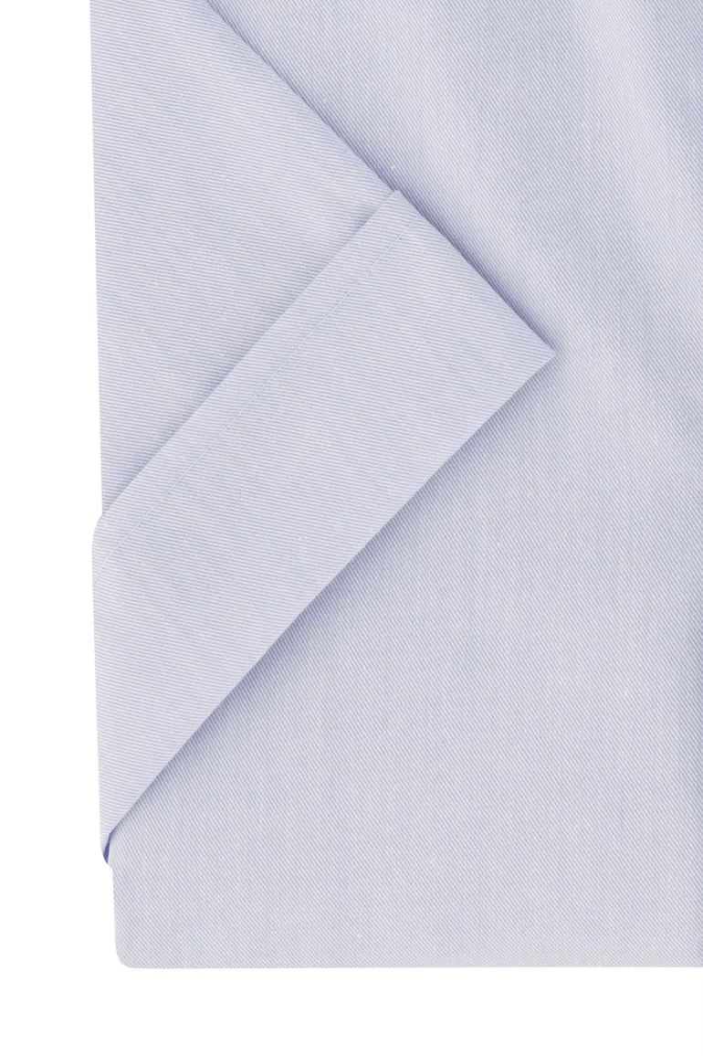 Ledub overhemd blauw korte mouw strijkvrij