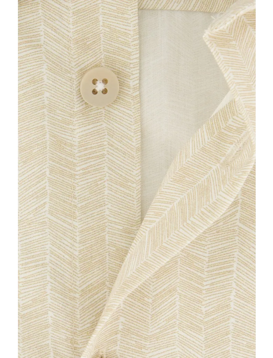 Ledub overhemd korte mouw normale fit beige