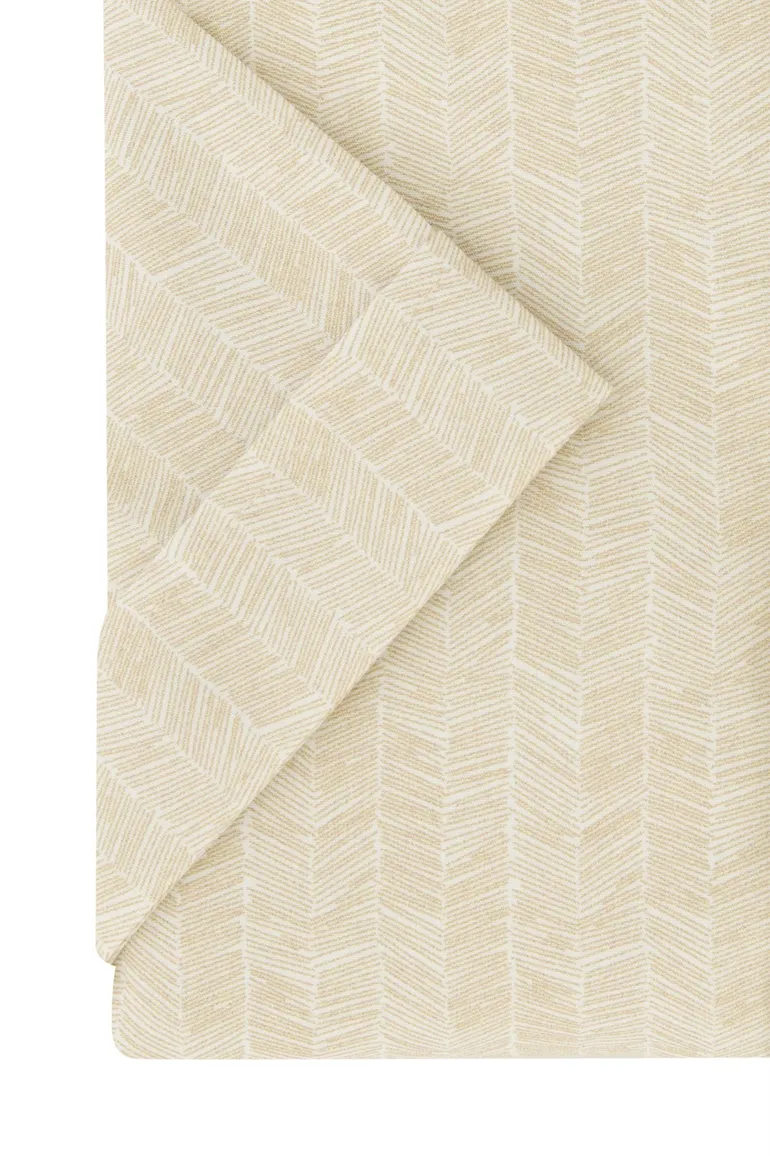 Ledub korte mouw overhemd beige geprint
