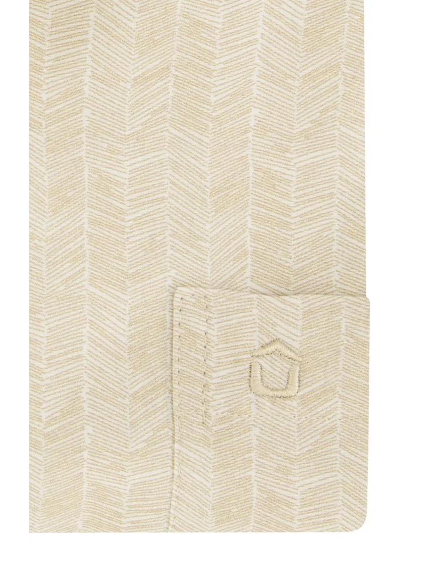 Ledub overhemd korte mouw normale fit beige