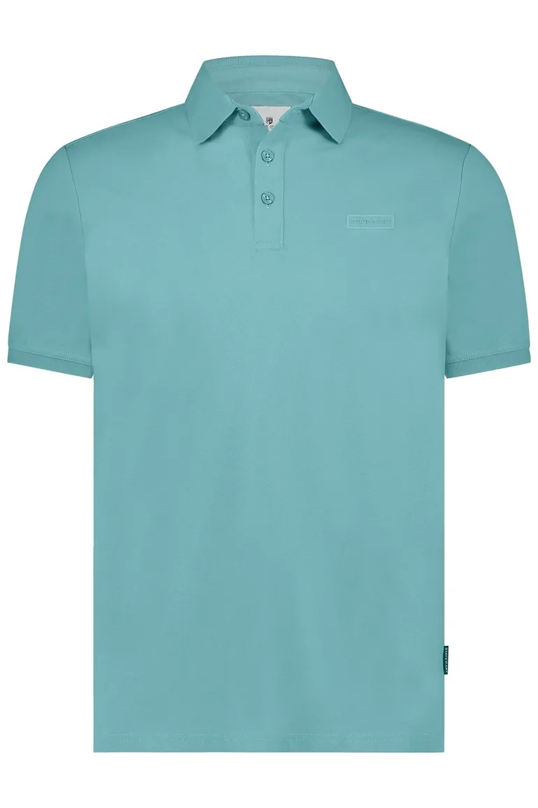 State of Art poloshirt blauw 3-knoops