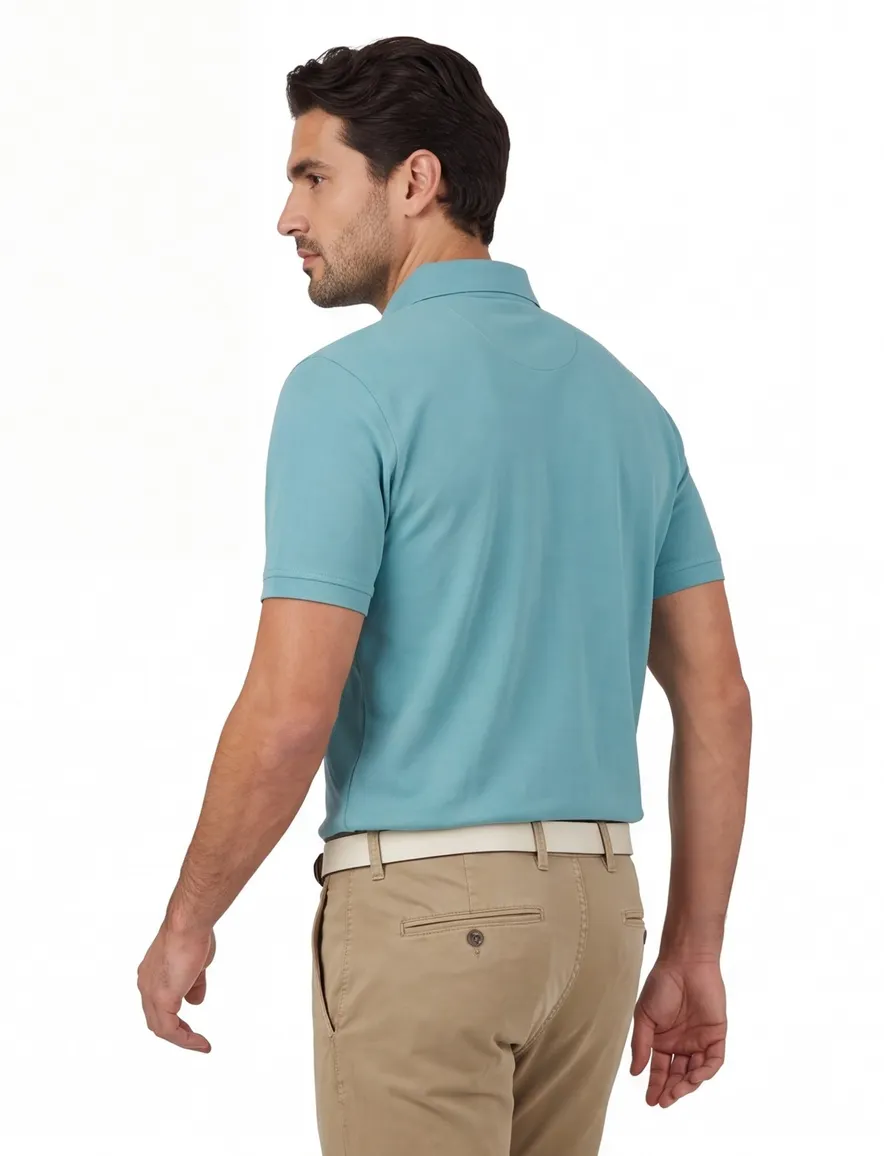 State of Art poloshirt blauw 3-knoops