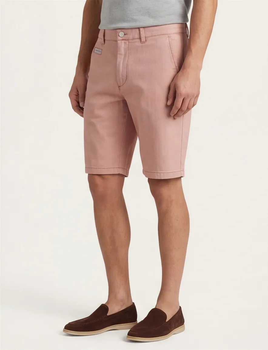 COM4 korte broek zalm effen katoen