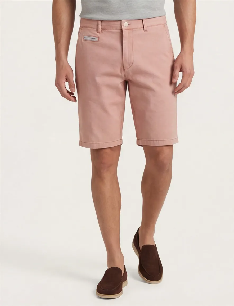 COM4 korte broek zalm effen katoen