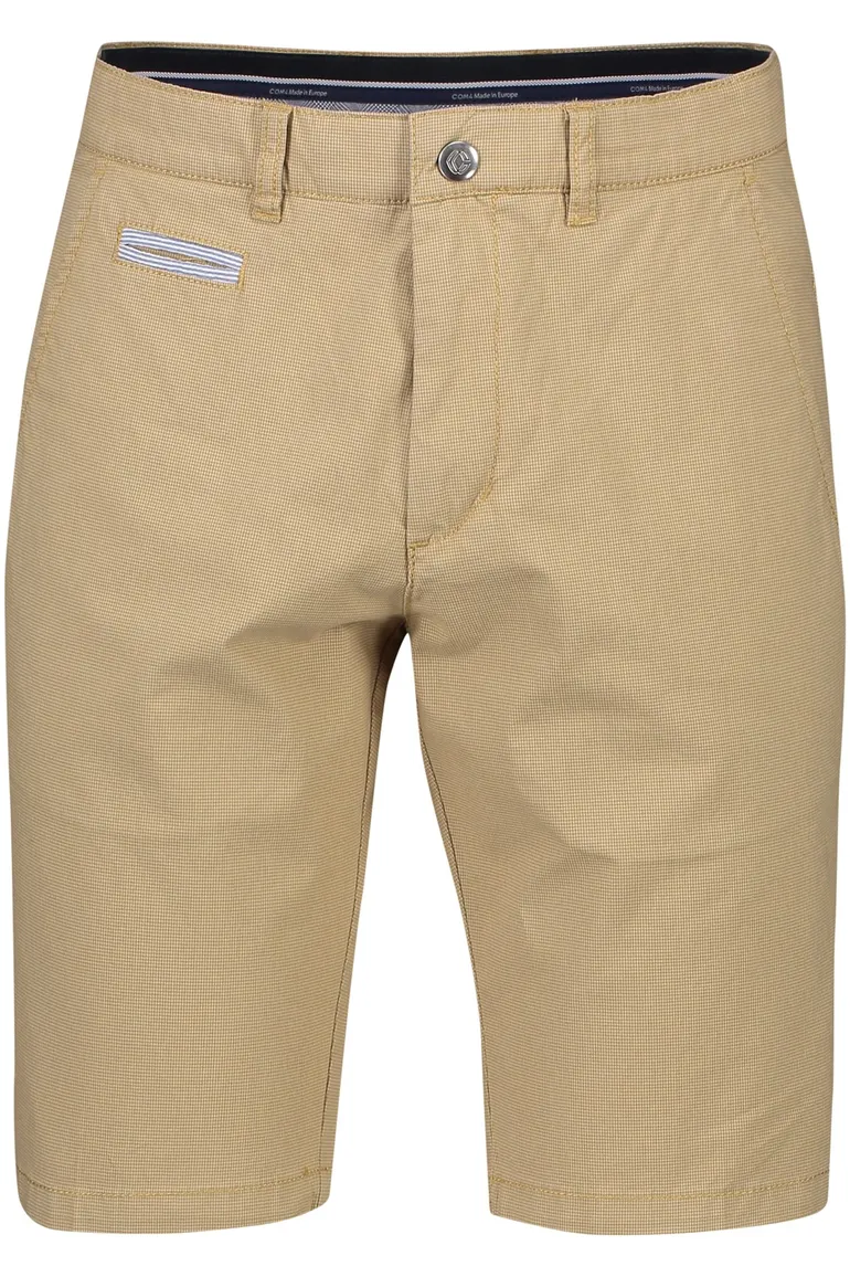 COM4 korte broek effen camel katoen normale fit