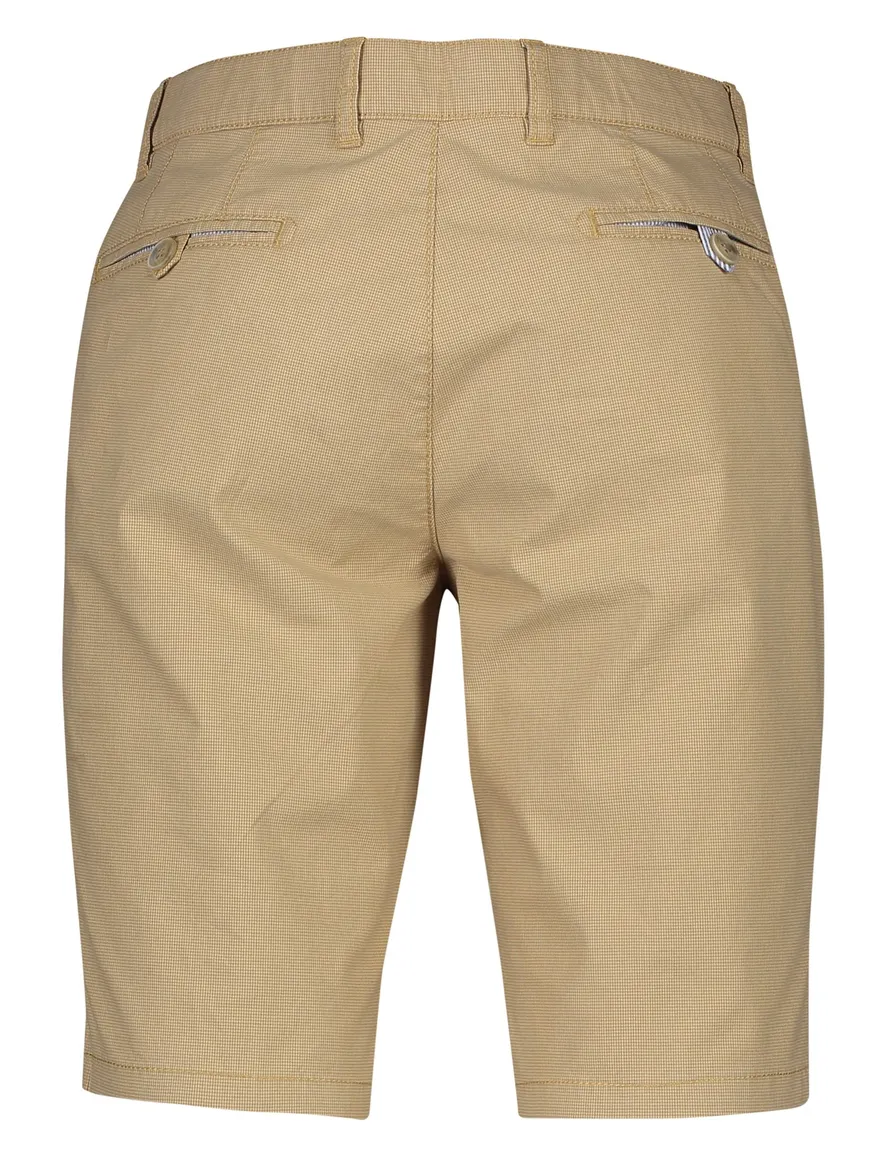 COM4 korte broek effen camel katoen normale fit