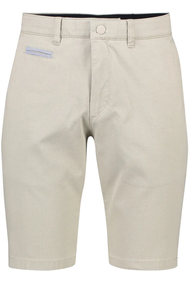 Katoenen COM4 korte broek effen creme normale fit