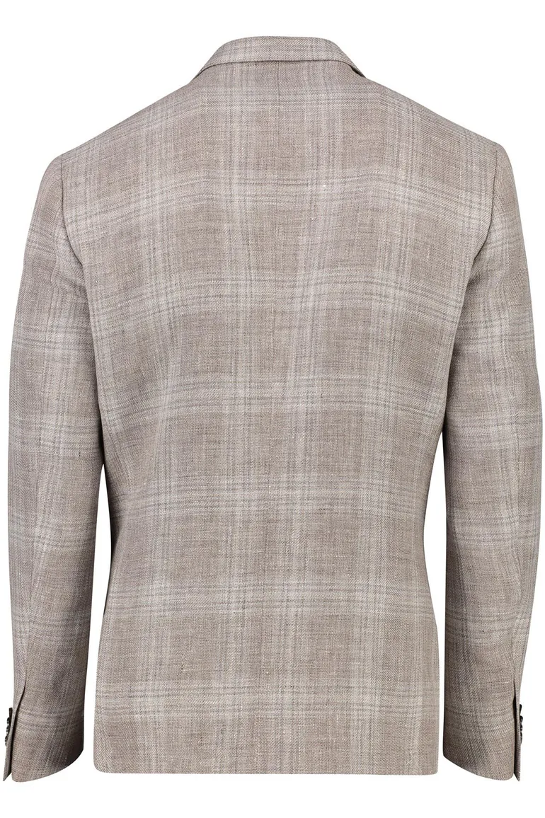 Corneliani colbert bruin geruit linnen
