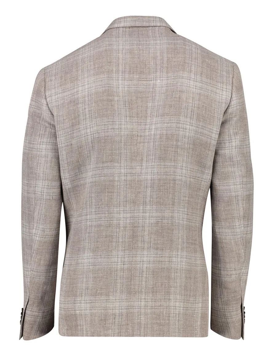 Corneliani colbert bruin geruit linnen