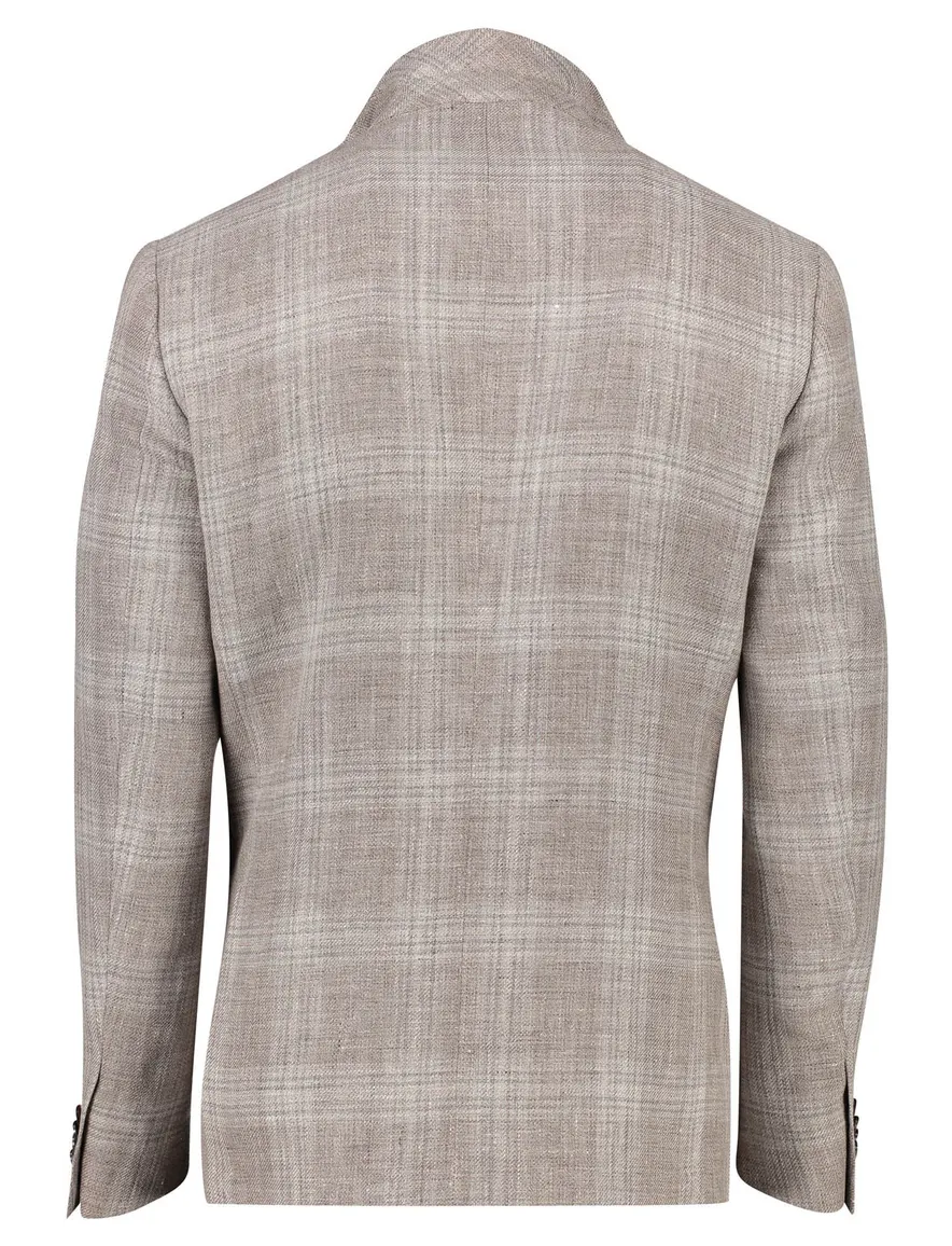 Corneliani colbert bruin geruit linnen