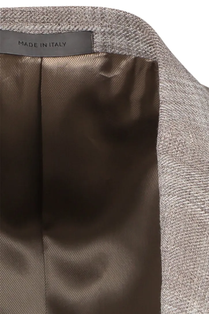 Corneliani colbert bruin geruit linnen
