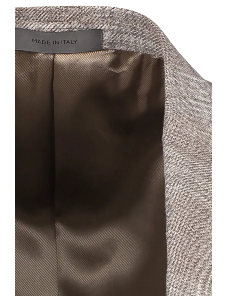 Corneliani colbert bruin geruit linnen
