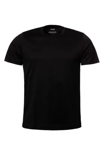 Eton Eton T shirt zwart ronde hals effen