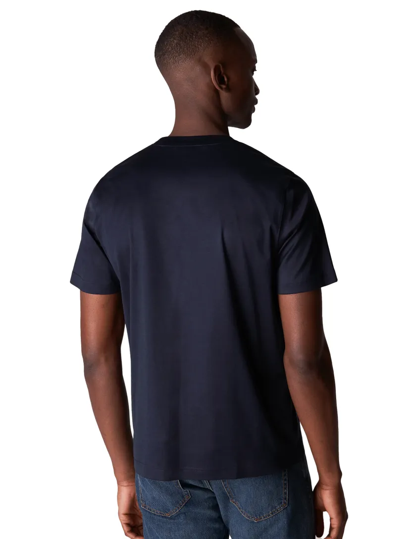 Eton Filo di Scozia T-shirt donkerblauw slim fit