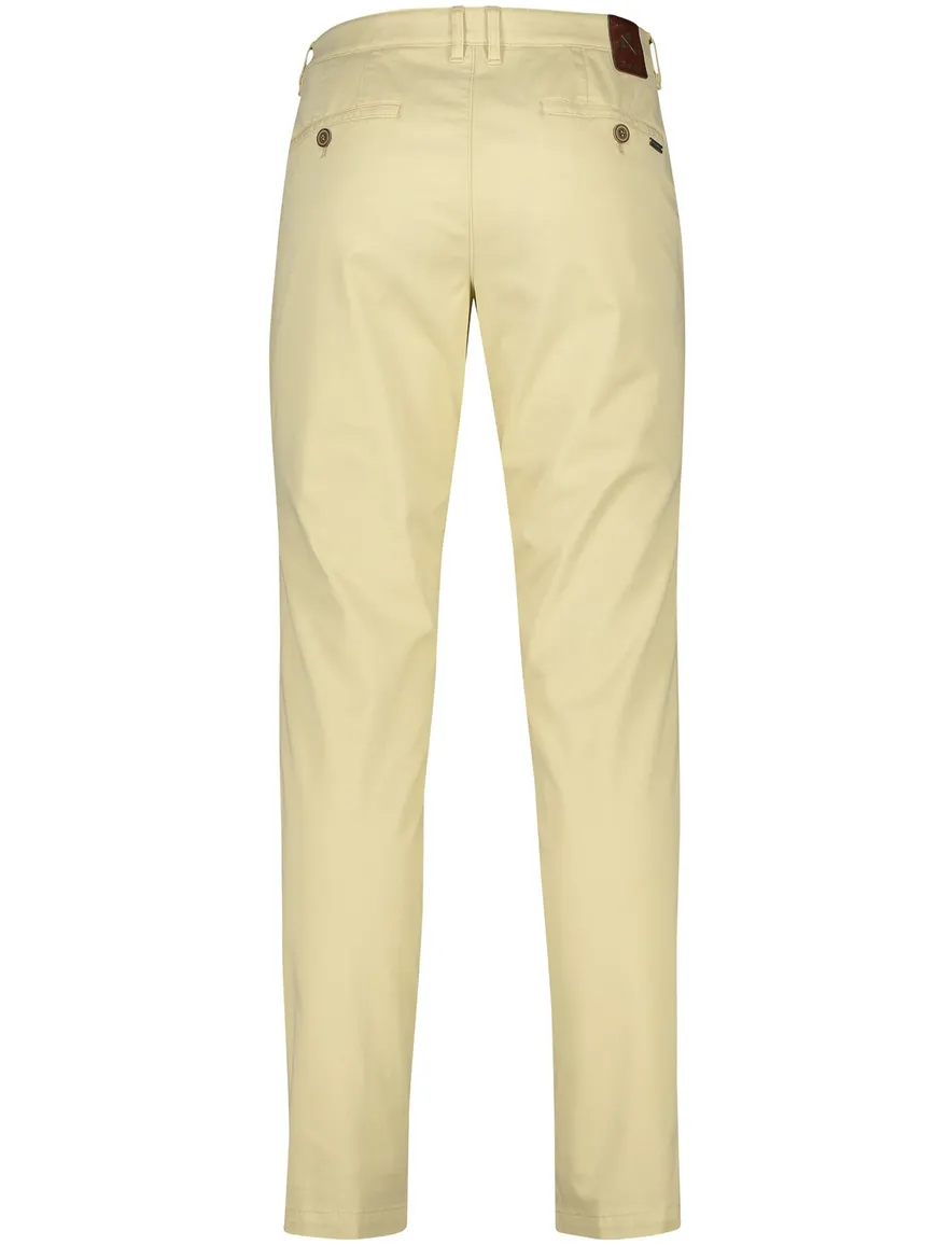 M.E.N.S. broek lichtgeel effen katoen normale fit
