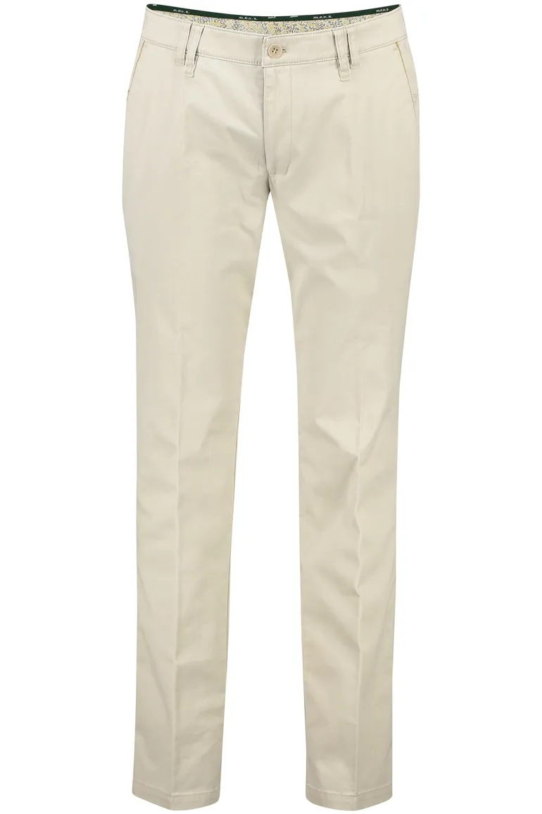 M.E.N.S. modern fit katoenen broek Meran creme