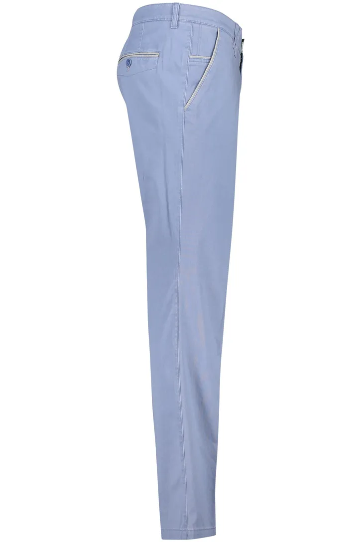 katoenen M.E.N.S. broek effen lichtblauw wijde fit