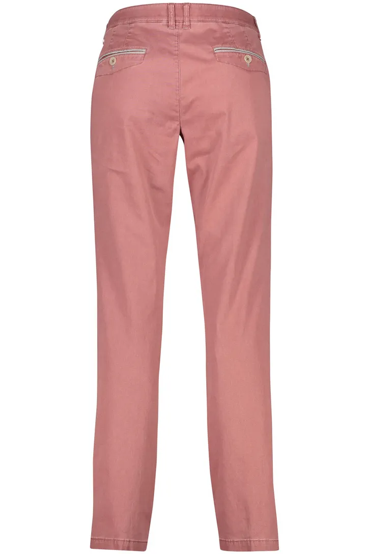 Katoenen M.E.N.S. broek effen roze chino wijde fit