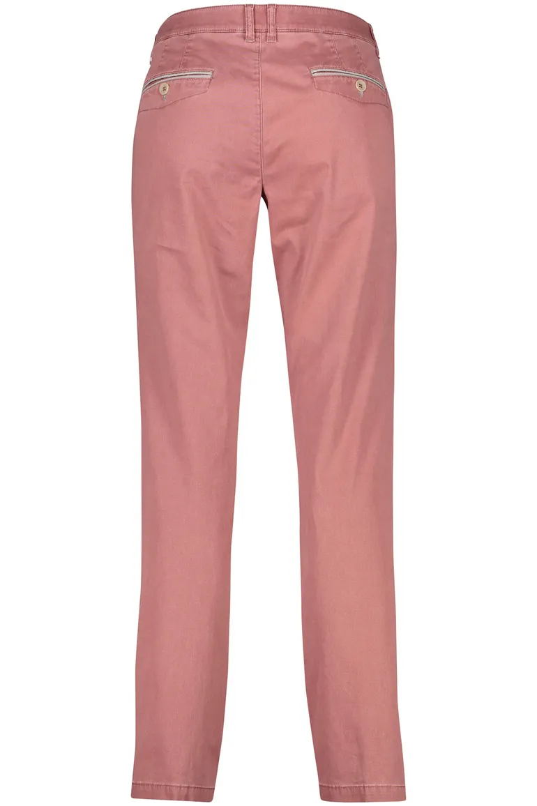M.E.N.S. broek roze effen katoen chino wijde fit