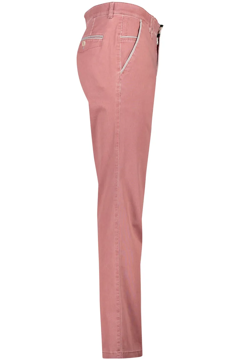 M.E.N.S. broek roze effen katoen chino wijde fit