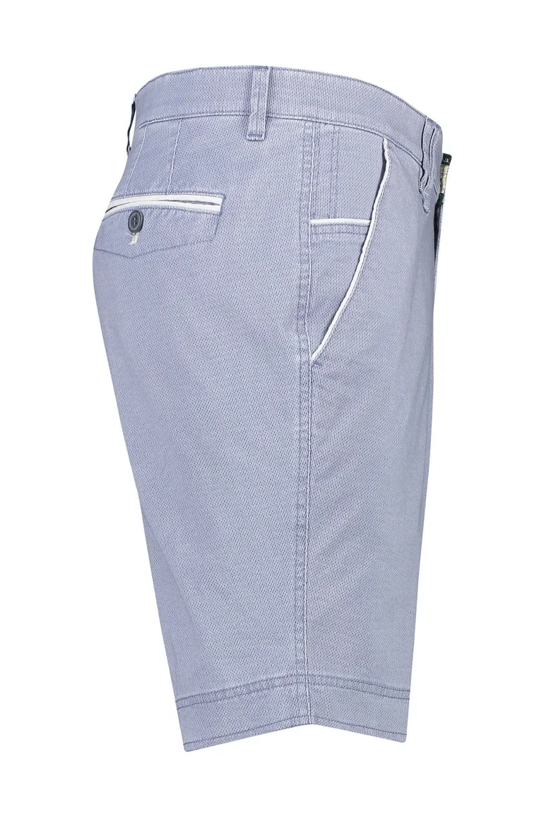 M.E.N.S. korte broek Bari blauw gemeleerd katoen
