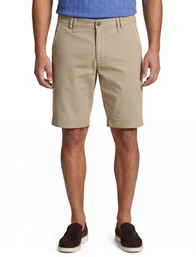 M.E.N.S. M.E.N.S. bermuda effen beige katoen printje