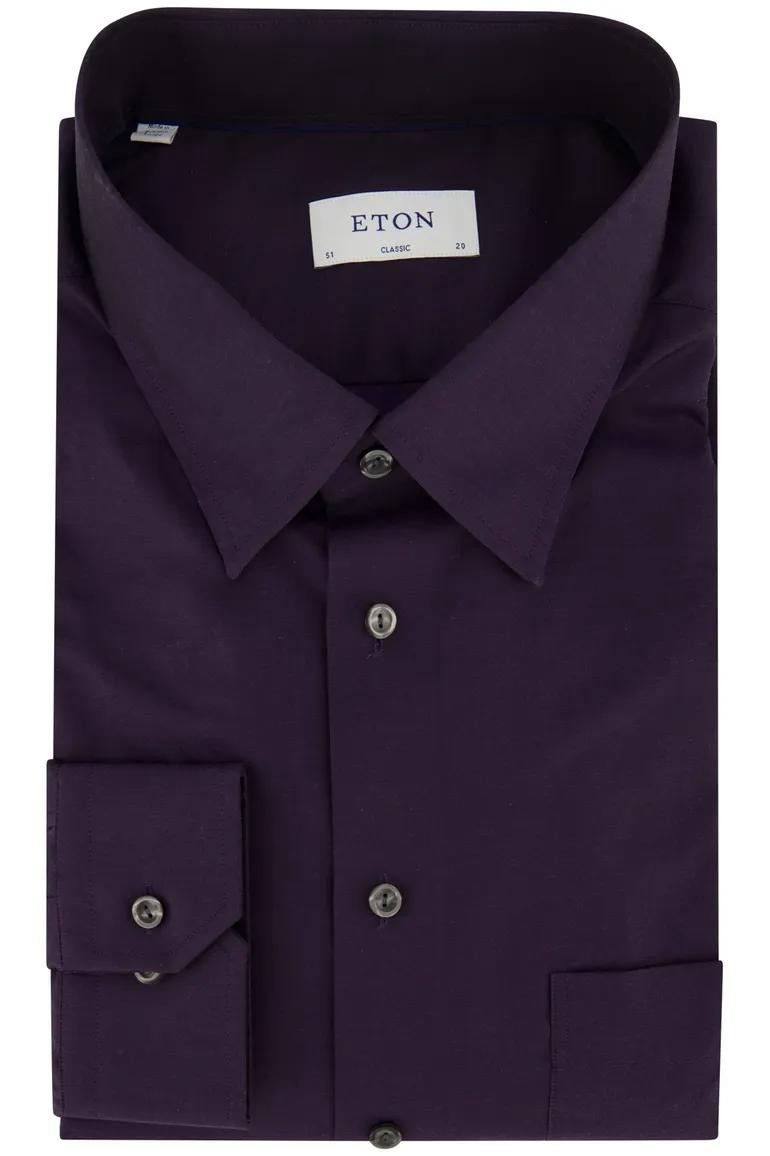 Eton overhemd donkerblauw classic