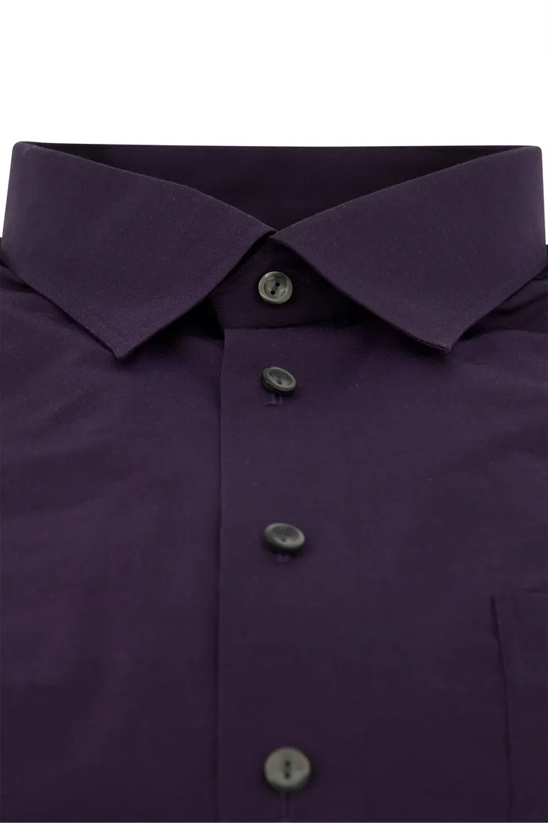 Eton overhemd aubergine Classic Fit