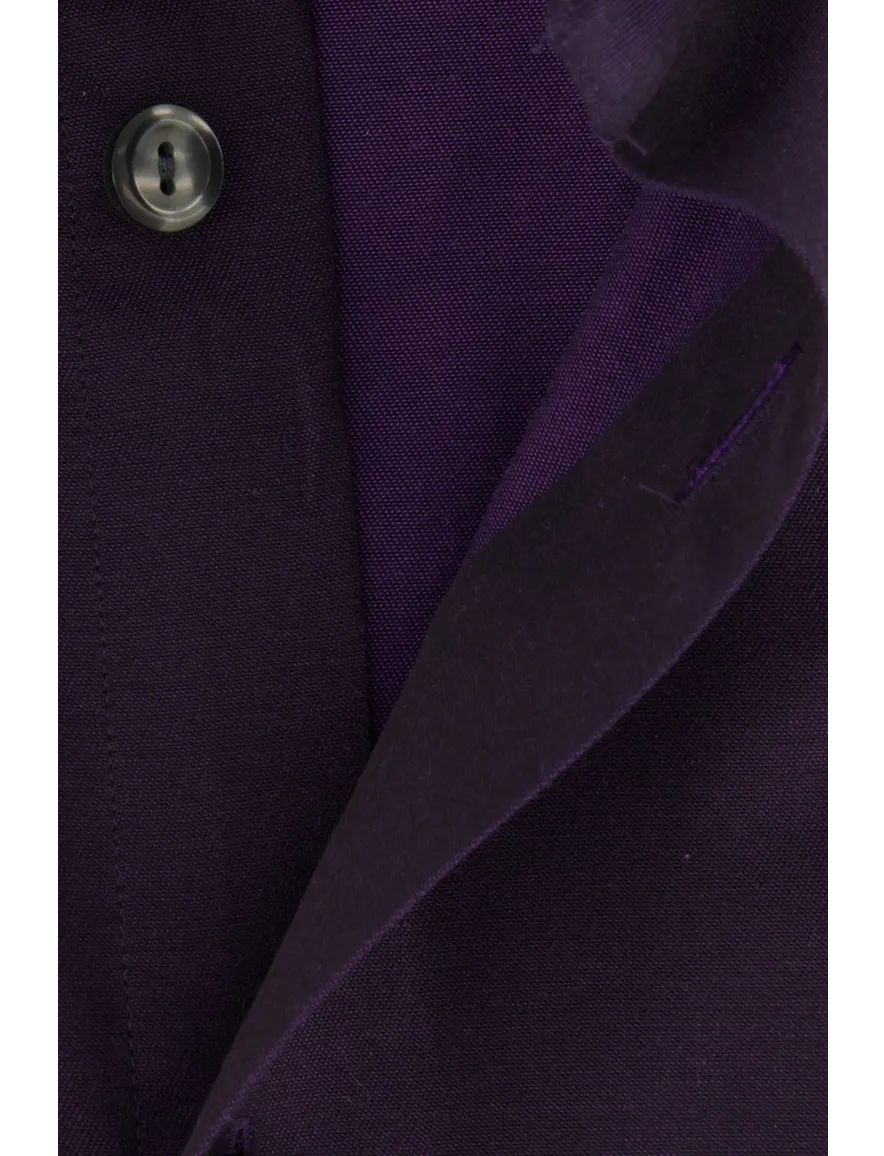 Eton overhemd Classic Fit effen aubergine