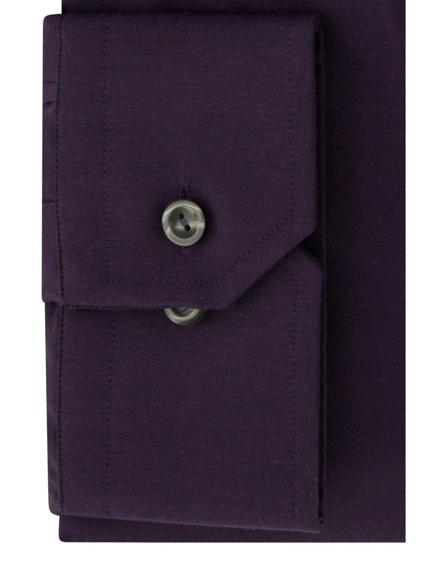 Eton overhemd Classic Fit effen aubergine
