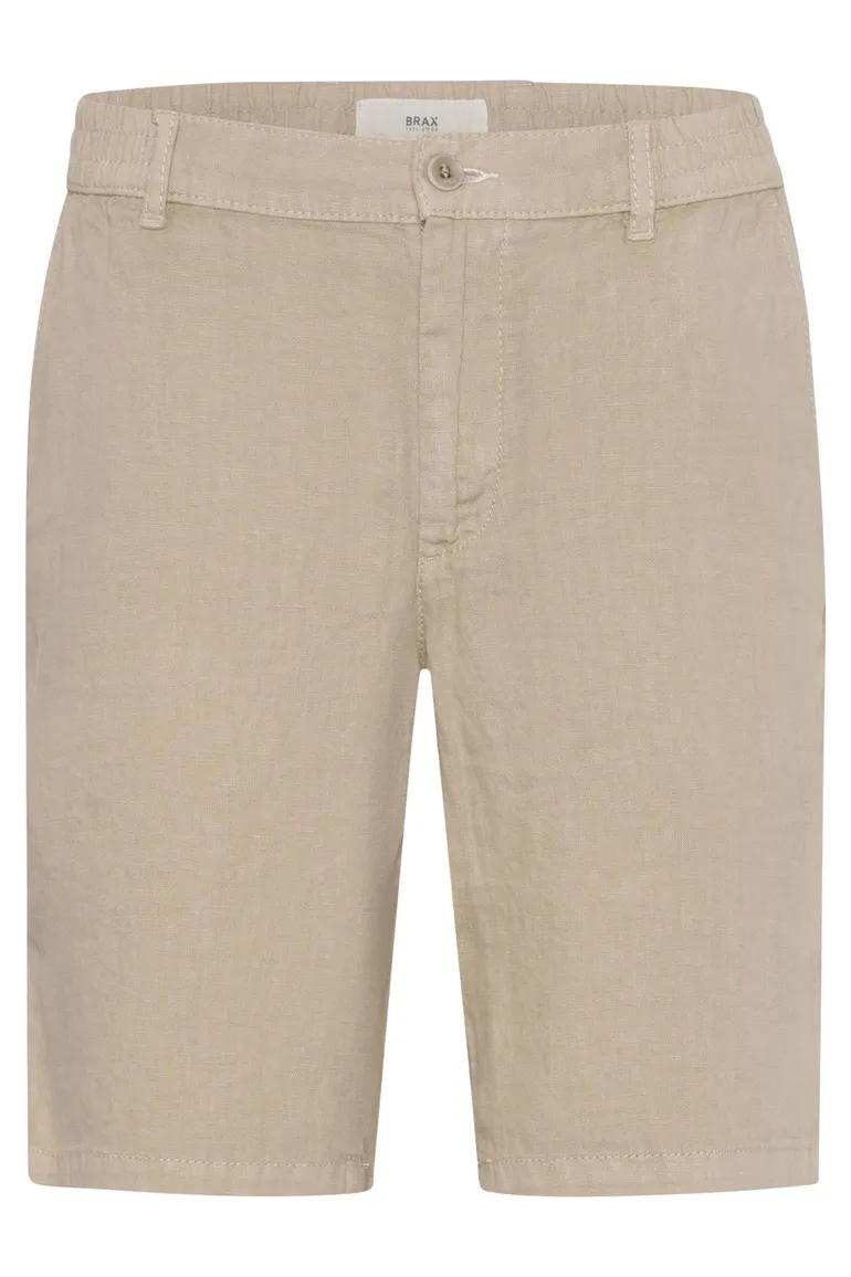 Brax korte broek beige effen linnen normale fit