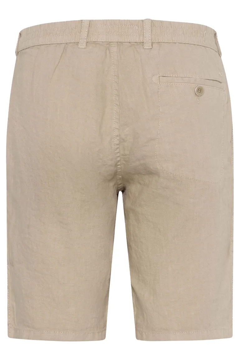 Brax korte broek beige effen linnen normale fit