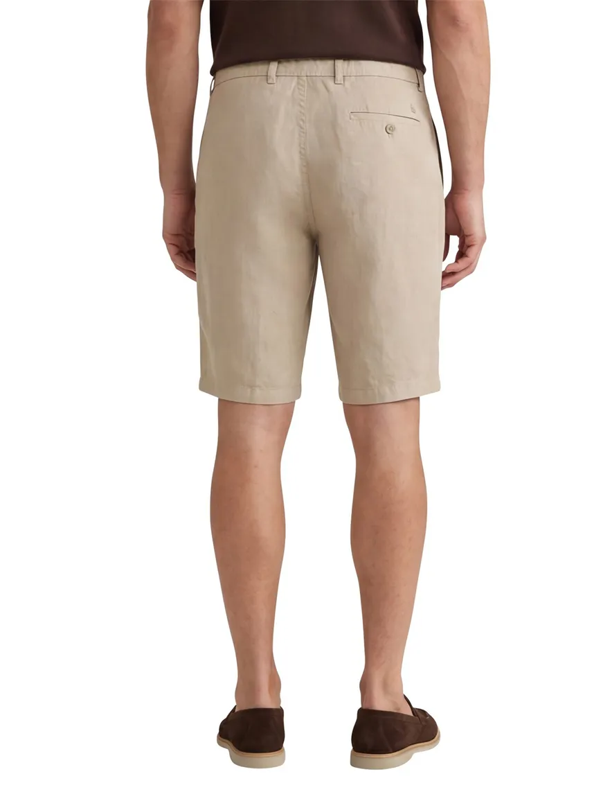 Brax korte broek beige effen linnen normale fit