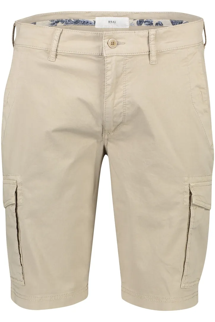 Brax korte broek beige effen cargo