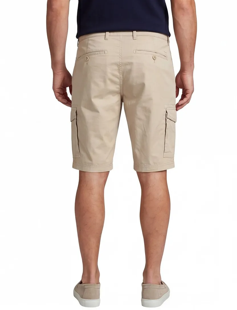 Brax korte broek beige effen cargo
