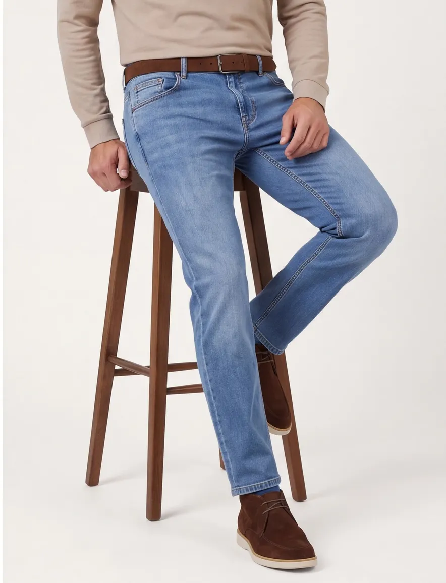 Hiltl regular fit jeans lichtblauw stretch