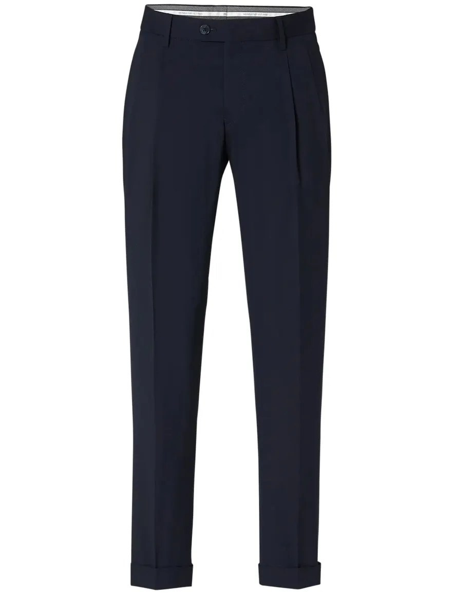 Hiltl wollen pantalon donkerblauw effen wol