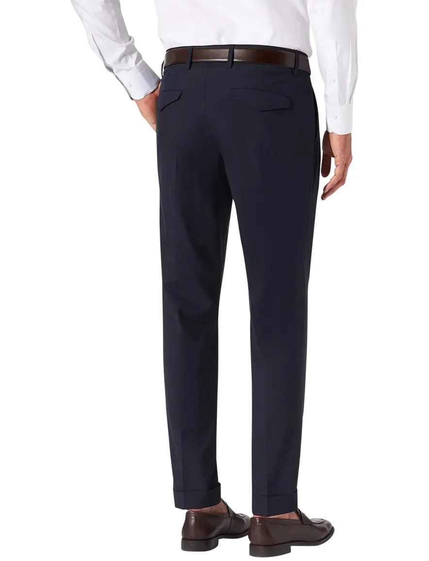 Hiltl wollen pantalon donkerblauw effen wol