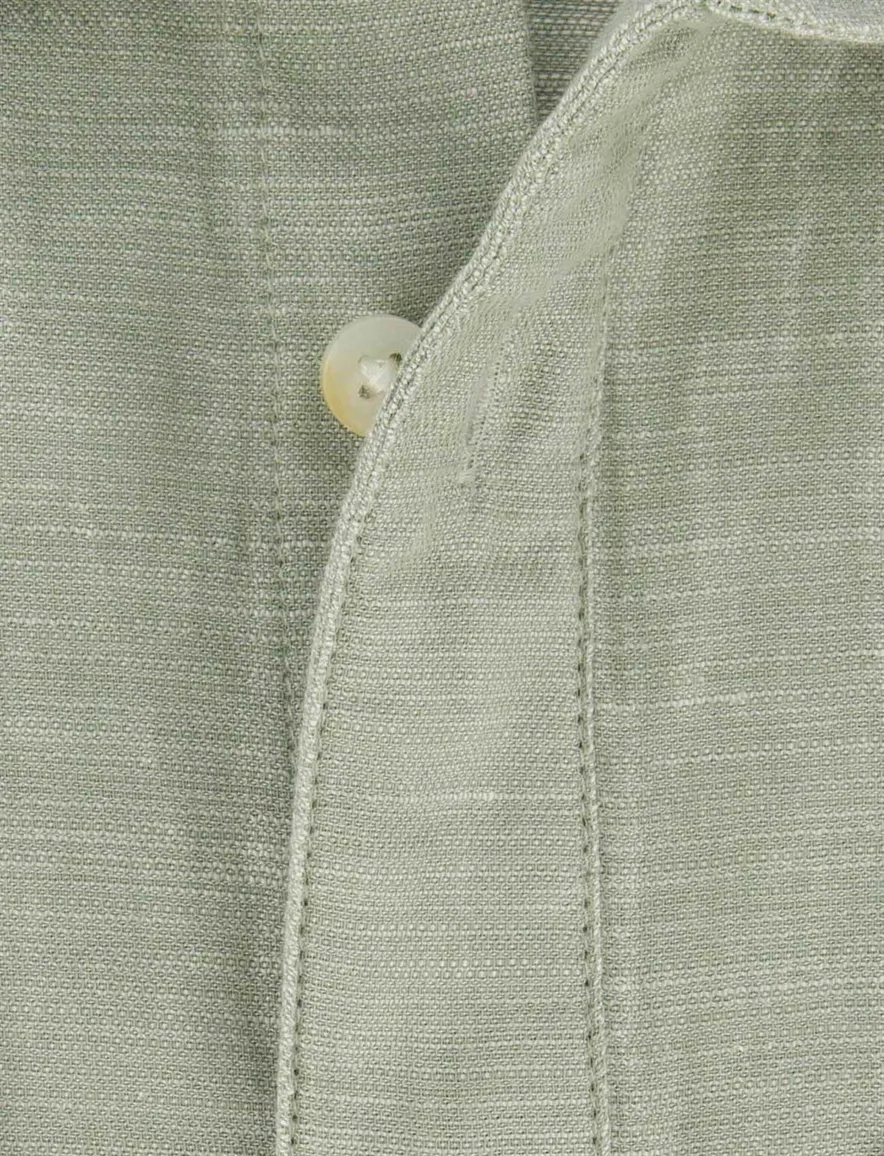 Cast Iron casual overhemd normale fit lichtgroen effen