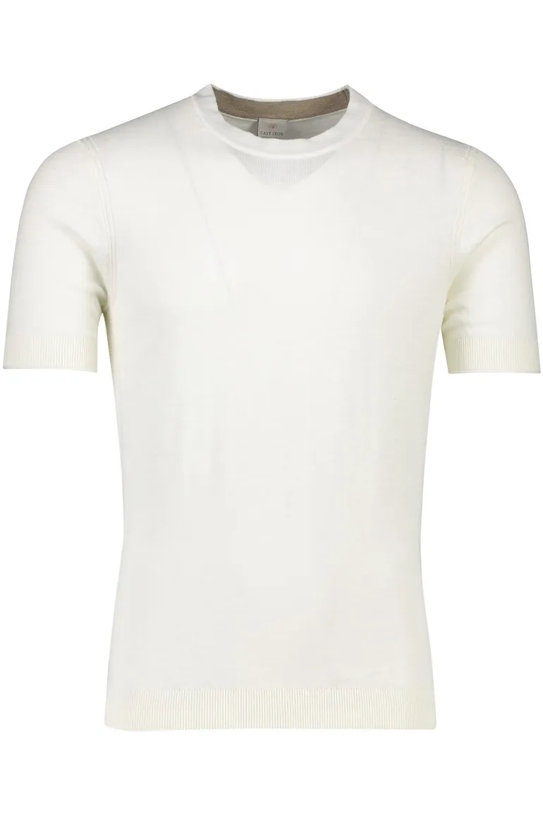 Cast Iron t-shirt wit ronde hals 100% katoen