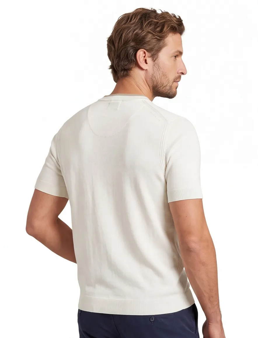 Cast Iron t-shirt wit ronde hals 100% katoen