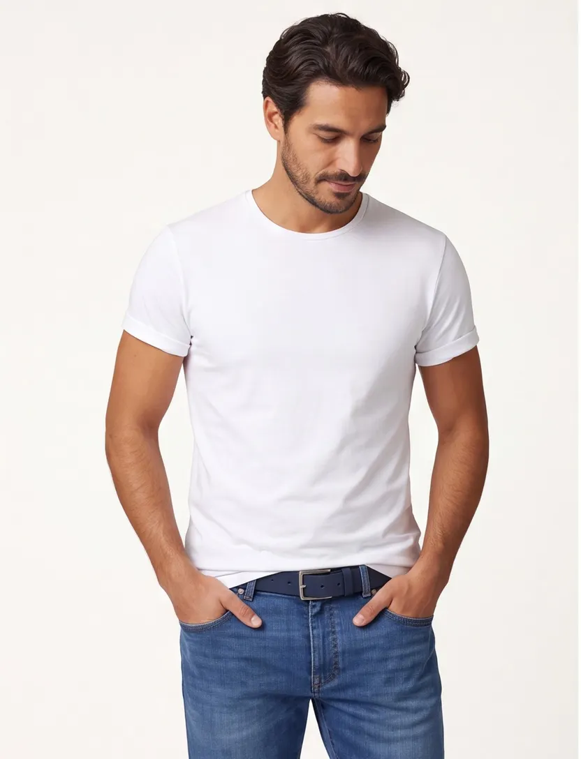 T-shirt KM extra lang ml 7 Slater wit