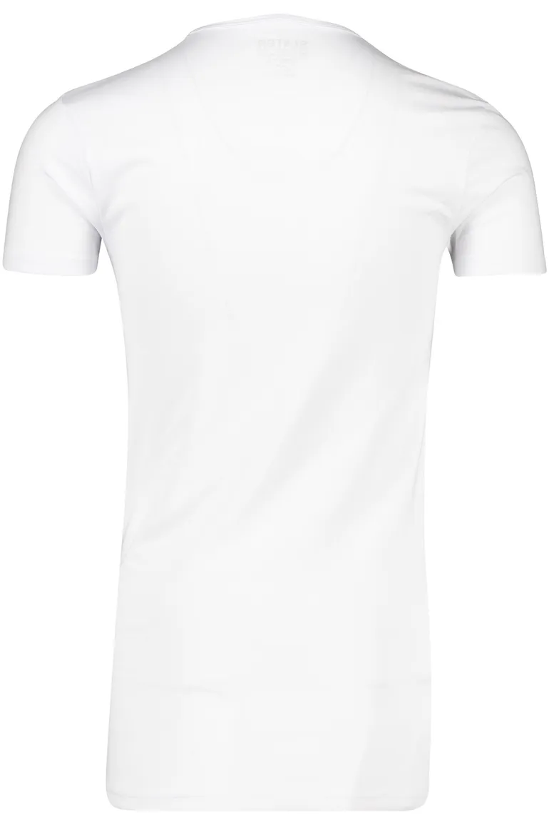 Slater t-shirt extra lang wit katoen 2-pack