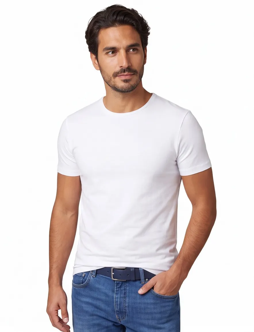 Slater t-shirt extra lang wit katoen 2-pack