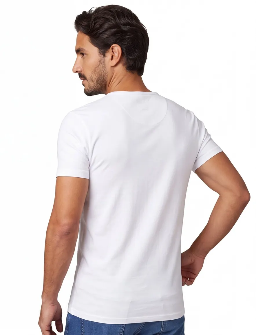 Slater t-shirt extra lang wit katoen 2-pack